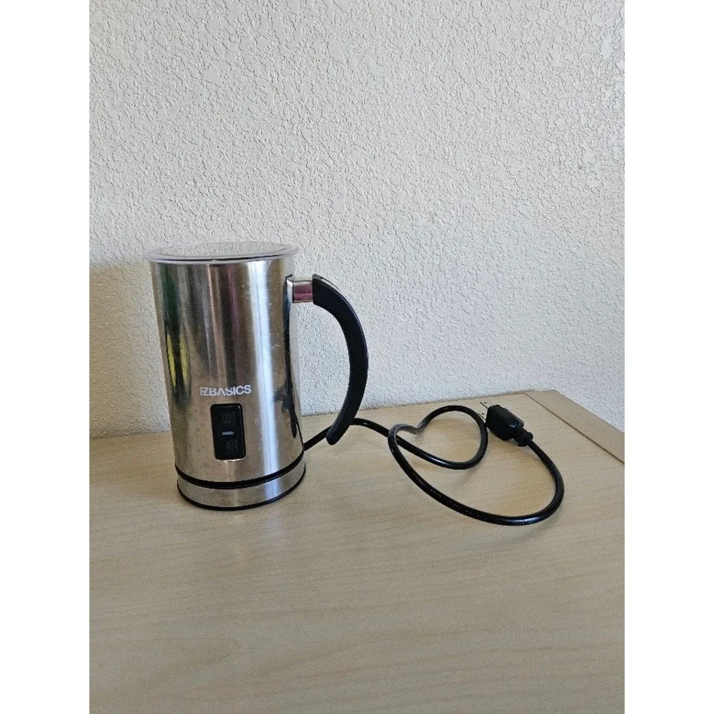 EZBASICS Electric Milk Frother Steamer Stainless Steel Hot Cold Foam Maker